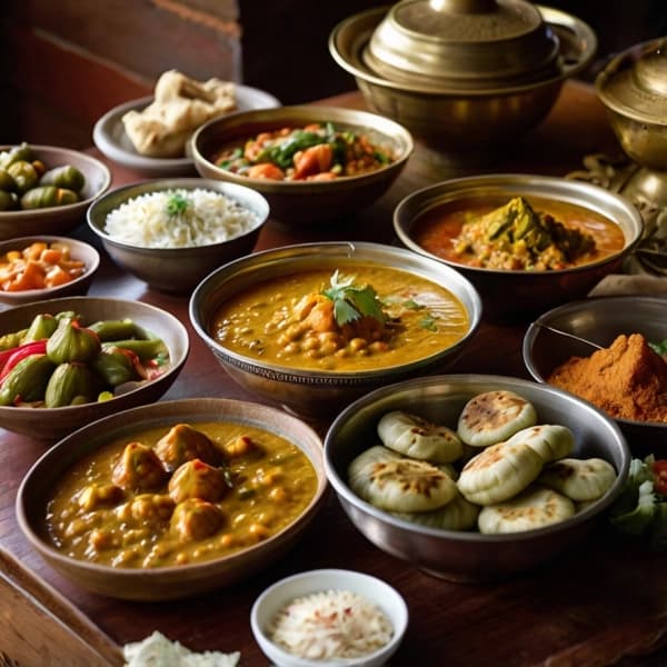 Himalayan feast hall with river view