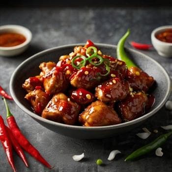 Chili Chicken - Spicy chicken with chili, garlic, and soy sauce