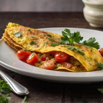 Omelette Fry - Fried omelette with onions, tomatoes, and spices
