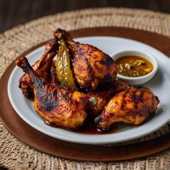 Chicken Choila - Grilled spicy chicken with rice and achar