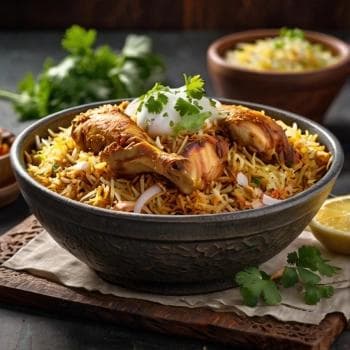 Chicken Biryani - Fragrant rice with tender chicken and spices
