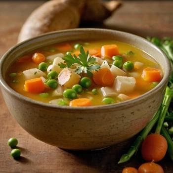 Veg Soup - A vibrant vegetable soup with fresh ingredients