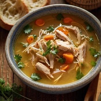 Chicken Soup - A comforting bowl of chicken soup with vegetables