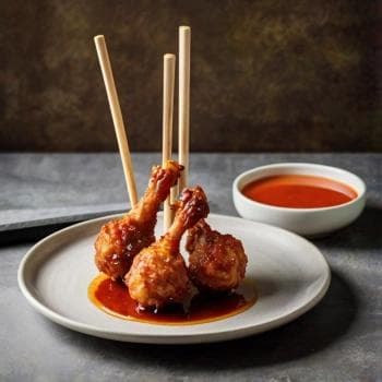 Chicken Lollipop - Crispy chicken lollipops with tangy dipping sauce